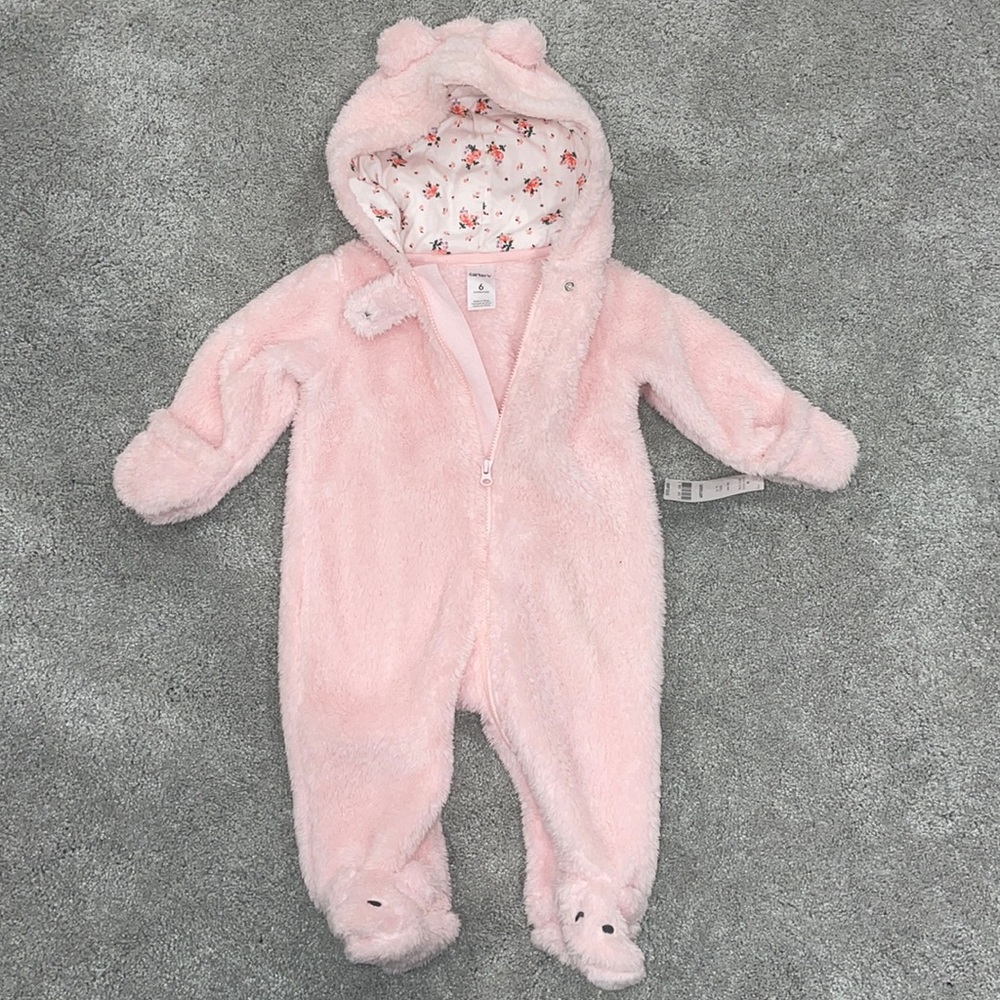 Baby girls hooded onesie zip up